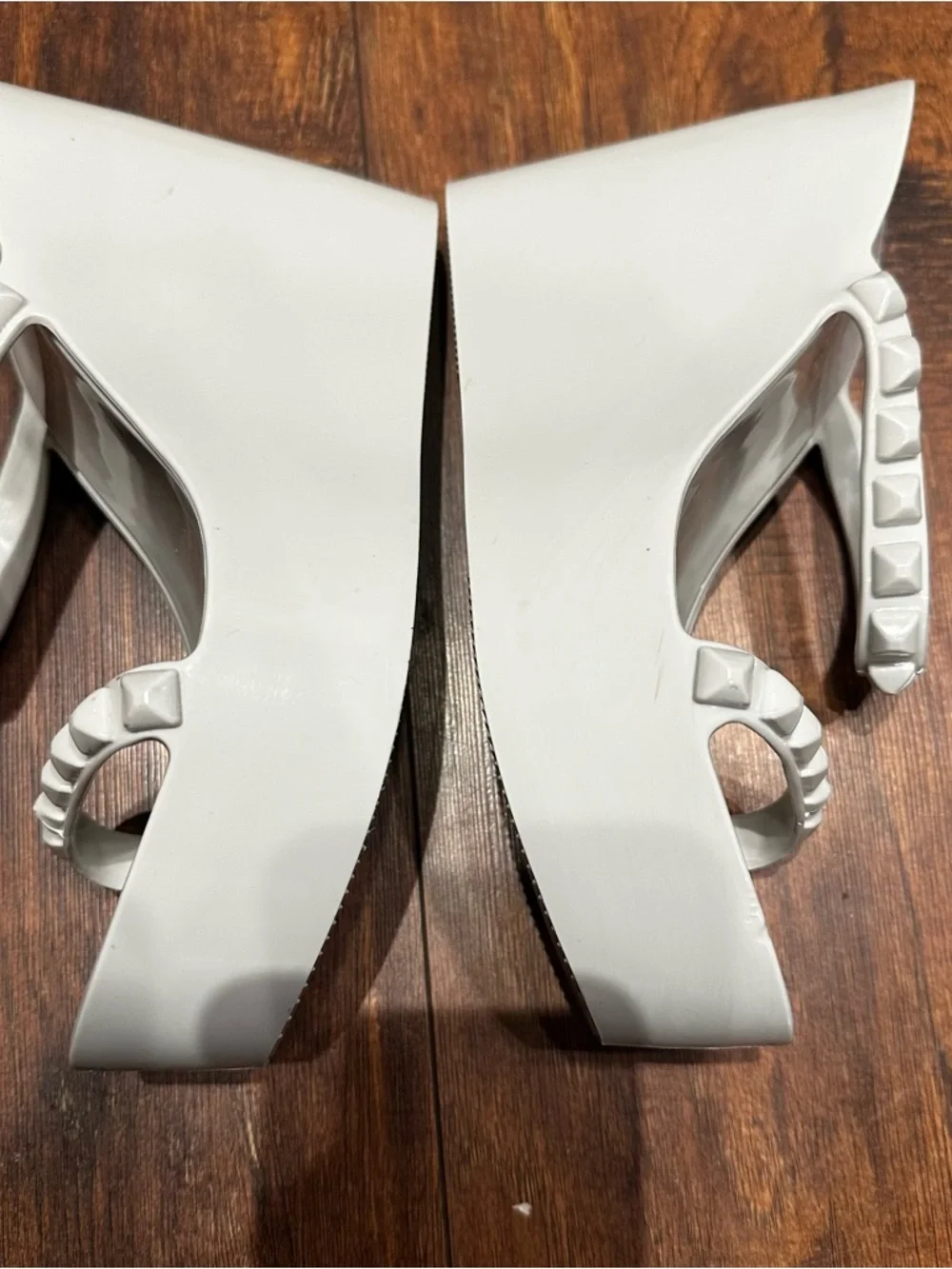 Carmen Sol Tonino Sandles Womens Size 7 Mid Wedge Rubber Jelly Gray Italy EU 37